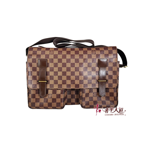 ＊奢華大道國際精品＊【L3043】LV咖啡色棋盤格BROADWAI 郭富城包 N42270