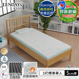 【TENDAYS】記憶床墊 珊瑚海兒童護脊床墊 3尺標準單人（5cm厚）舒壓 買床送枕