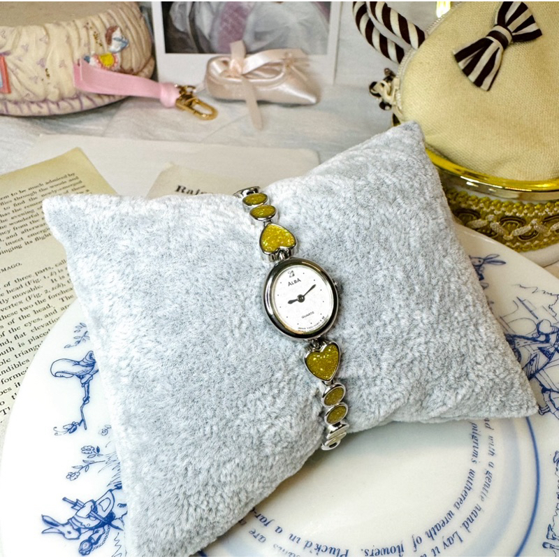 ALBA 愛心銀鍊錶(含原廠盒)雅柏 古董錶 vintage 復古 watch