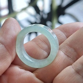 緬甸天然冰種果綠色翡翠玉圈方戒！