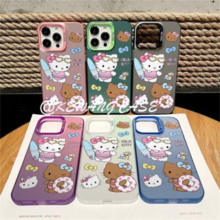 衝浪凱蒂貓iPhone11 12mini 13 14 15 16Pro max手機殼 卡通 蘋果XS MAX XR防摔殼
