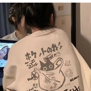 【Move】100%純棉 美式短袖 個性 t恤 大尺碼短袖上衣 韓系穿搭夏天 寬鬆大學t 純棉上衣 卡通t恤 設計感t恤