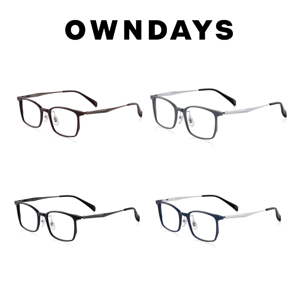 OWNDAYS 紳士款系列方型鈦金屬光學鏡框(KM1150T-3A)