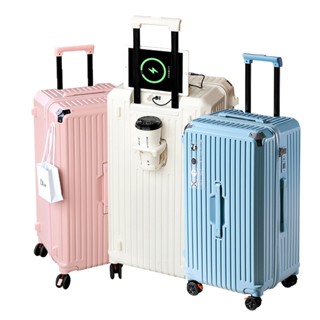 2111多功能五輪胖胖箱(拉鍊版) 多功能行李箱 杯架旅行箱 海關鎖 登機箱 胖胖箱 五輪胖胖箱 剎車輪 拉鍊行李箱