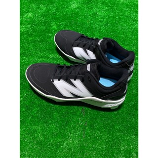 棒球世界全新NEW BALANCEL NB最新款壘球膠釘鞋 2E PL3000S7特價黑白配色