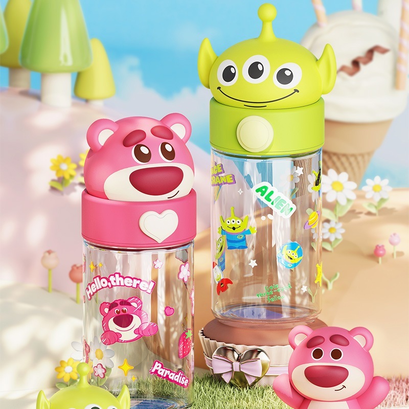 正版 Disney 迪士尼 公仔玻璃瓶 360ml 草莓熊款