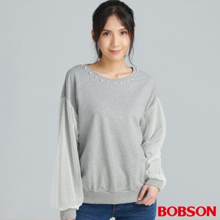BOBSON 女款圓點蕾絲上衣 (80071-83)