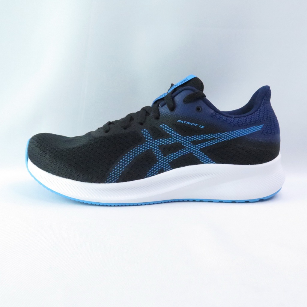 ASICS 1011B567010 PATRIOT 13 男 慢跑鞋 2E寬楦 黑x水藍 大尺碼【iSport愛運動】