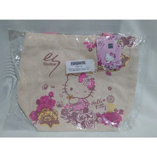 全新~Elastine & Hello Kitty 聯名環保袋 帆布袋 手提餐袋 點心袋