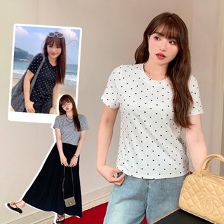 CCGIRL中大尺碼 經典復古滿版波點圓領短袖上衣-共3色-適XL～5L《20619》大尺碼女裝大尺碼上衣