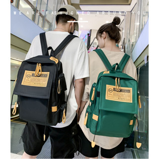 ✨臺灣發貨+發票 帆布雙肩包 大容量旅行電腦男士揹包 情侶學院風女高中大學生書包 旅行揹包 潮包 簡約百搭大容量雙肩包