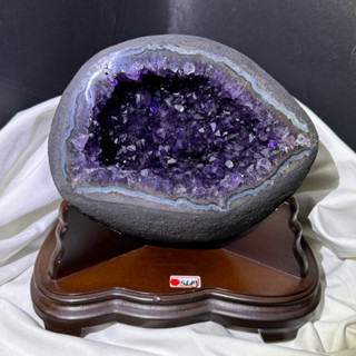 水晶洞招財 整圈水藍色瑪瑙 領導力/說話力 5.6kg 紫水晶晶洞 紫晶簇 烏拉圭聚寶盆 水晶簇 晶洞 淨化 風水擺件