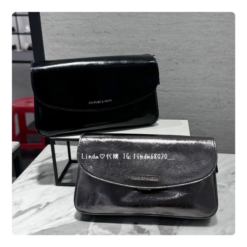 Linda❤️代購 Charles & Keith 小CK 雙層 掀蓋 手拿 斜背 肩背包 CK2-20782418