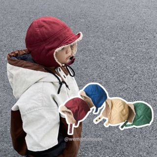 [臺灣現貨] 兒童護耳帽 兒童飛行帽 兒童雷鋒帽 加絨 保暖帽 兒童保暖帽 羊羔毛鴨舌帽 兒童毛帽 寶寶毛帽 小孩毛帽