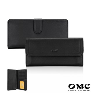 【OMC】納帕18卡1照雙面收納牛皮長夾4103(黑色)