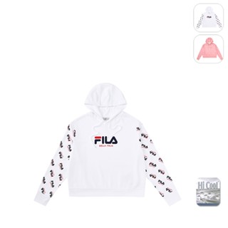 【FILA】女性 吸濕排汗 長袖 運動連帽T恤-白色 5TEX-5487-WT