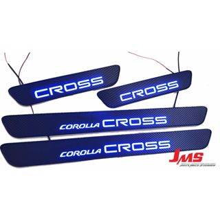 COROLLA CROSS led 迎賓踏板 發光門檻燈 類碳纖卡夢 汽車門檻改裝飾條