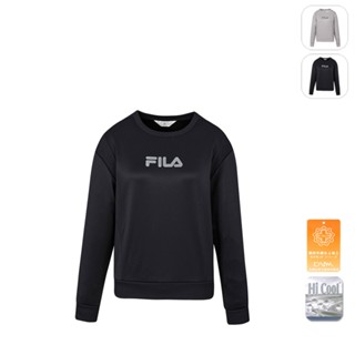【FILA】女性 吸濕排汗 運動圓領T恤-黑色 5TEX-5711-BK