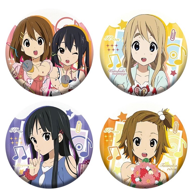 【漫漫時光☆】K-ON！輕音部 4款角色徽章 平澤唯 秋山澪 田井中律 琴吹紬 中野梓（台灣出貨）