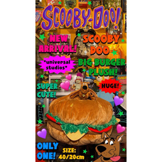 美國早期老物預購+現貨 環球影城 史酷比 Scooby Doo 叔比狗 漢堡 巨大 玩偶 抱枕