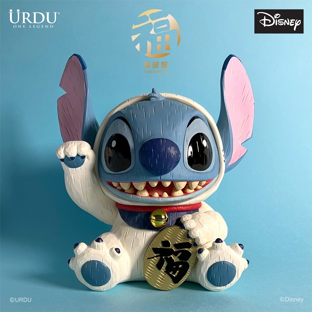 野獸國直營店｜URDU迪士尼 福部屋幸運系列 招財貓 史迪奇 (45cm)