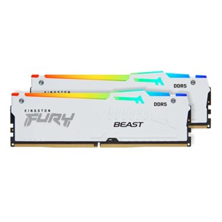 金士頓 FURY Beast RGB DDR5-6000 16GX2 白/黑 KF560C30BWEAK2-32