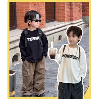 TWO KiDS 童裝現貨韓系簡約字母陰影印花設計長袖T恤(100-160碼)男童上衣中大童240199