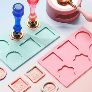 火漆定型器矽膠模具磨具固定器火漆印章銅頭圈模章頭火漆蠟粒蓋印