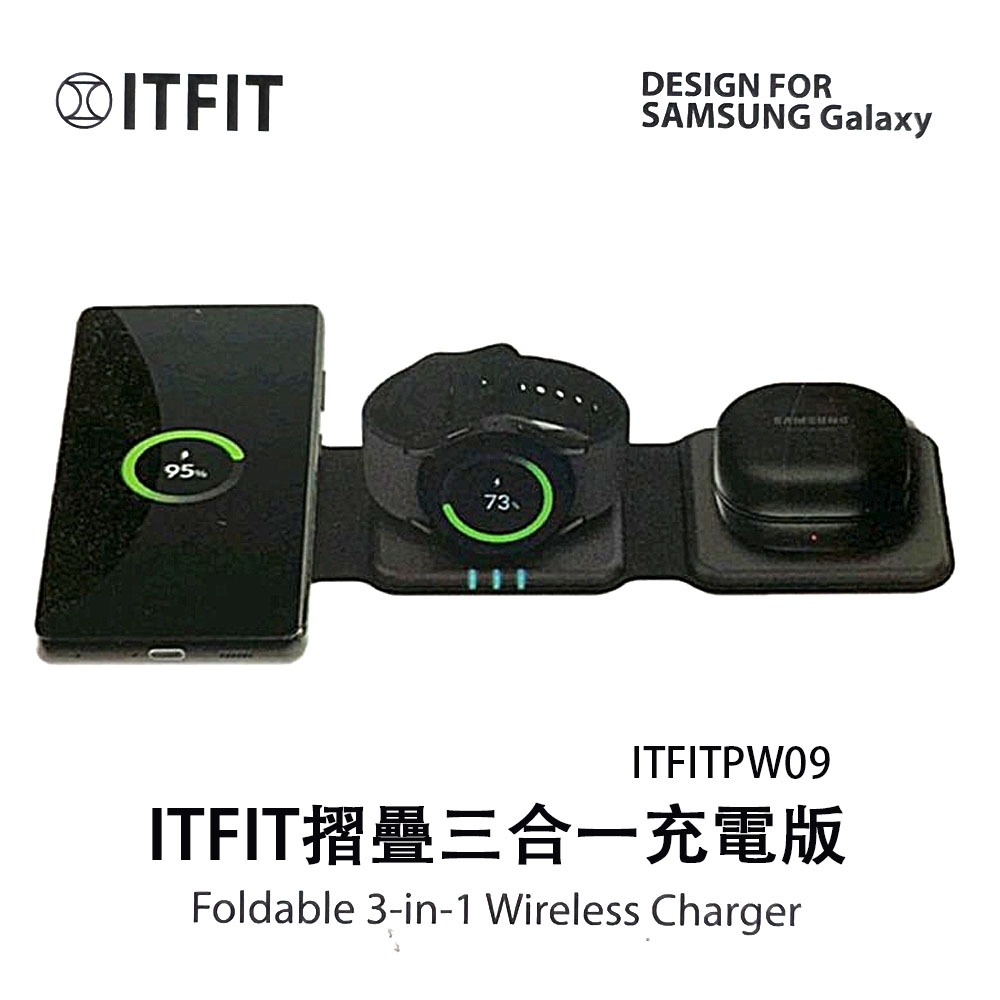 三星 SAMSUNG ITFIT 三合一無線充電板 摺疊充電板  ITFITPW09