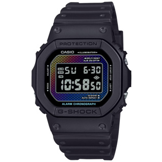 CASIO卡西歐 G-SHOCK 絢麗繽紛 彩虹轉牆 經典方型電子錶 (DW-5600RW-1)