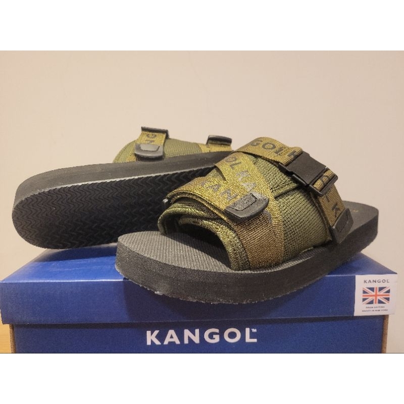 KANGOL 英國袋鼠 拖鞋 涼鞋 串標LOGO  可調式魔鬼氈 EV防滑 舒適厚底 交叉織帶 Slipper 全新未穿