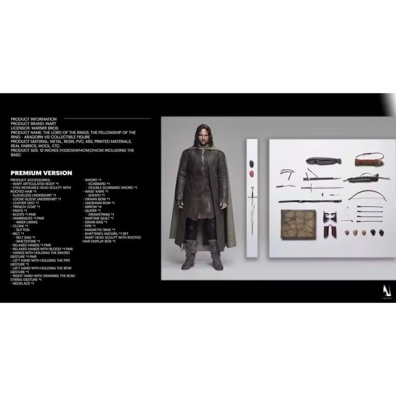 ‼️24H出貨‼️Queen Studios INART 魔戒 指環王 亞拉岡 AG-A005 Aragorn