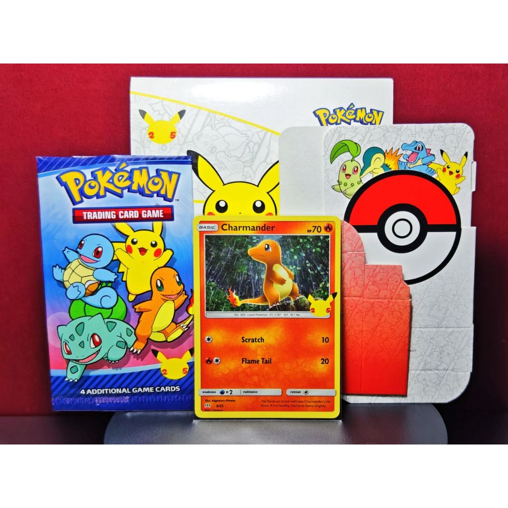 寶可夢 PTCG 25周年 美版 絕版 麥當勞 特典卡寶可夢卡牌 小火龍 火雉雞 藤藤蛇 炎兔兒 哈力栗