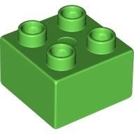 LEGO 樂高 DUPLO 得寶 淺綠色 Brick 2x2 基本顆粒 基本磚 顆粒磚 3437
