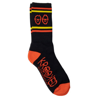 KROOKED - 57023038V EYES SOCKS 中筒襪 / 小腿襪 (黑紅色) 化學原宿