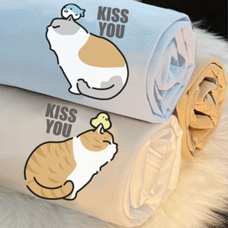 S~XL KISS 橘貓跟 三花 純棉 短T 情侶T【Y0968】MIT 情侶裝 快速出貨 短袖T恤 萌寵 台灣製造