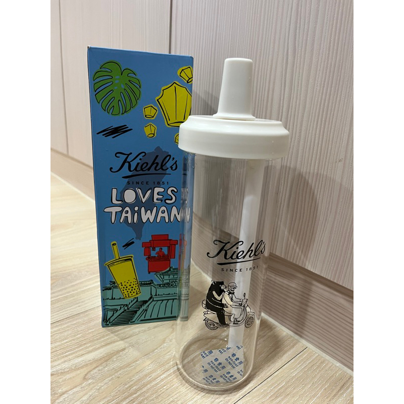 契爾氏kiehls vacanza純銀手鍊 玻璃環保吸管杯850ml 化妝包 台灣限定