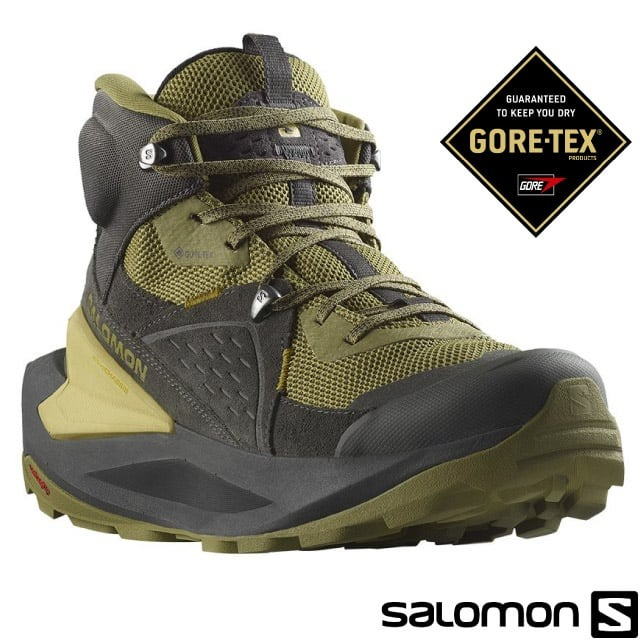 【索羅門 SALOMON】送》男 款防水中筒健行登山鞋 ELIXIR GTX 野跑鞋 輕量運動鞋_472905