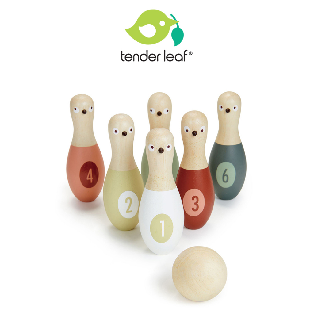 美國【Tender Leaf】趣味小鳥保齡球 木質玩具 木頭玩具 兒童玩具 扮家家酒玩具 ｜翔盛國際baby888