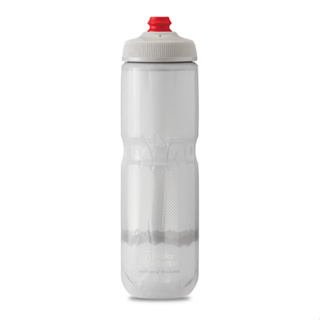 Polar Bottle 24oz 雙層保冷噴射水壺 Ridge 系列 - 白-銀
