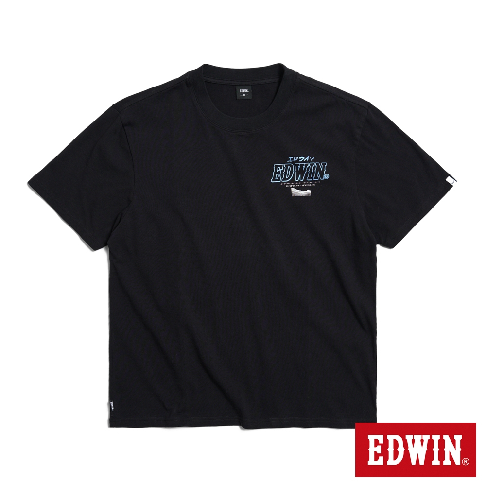 EDWIN 寬版後磅怪物短袖T恤(黑色)-男款