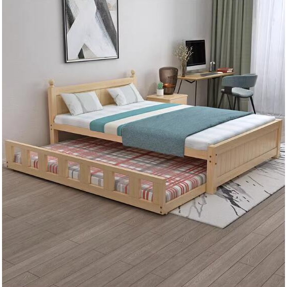 🔥11.11搶先購 低價 實木床 雙層床台 單人床架 雙層床架 松木上下舖 床架 實木床1.8米雙人床主臥現代簡約1.5