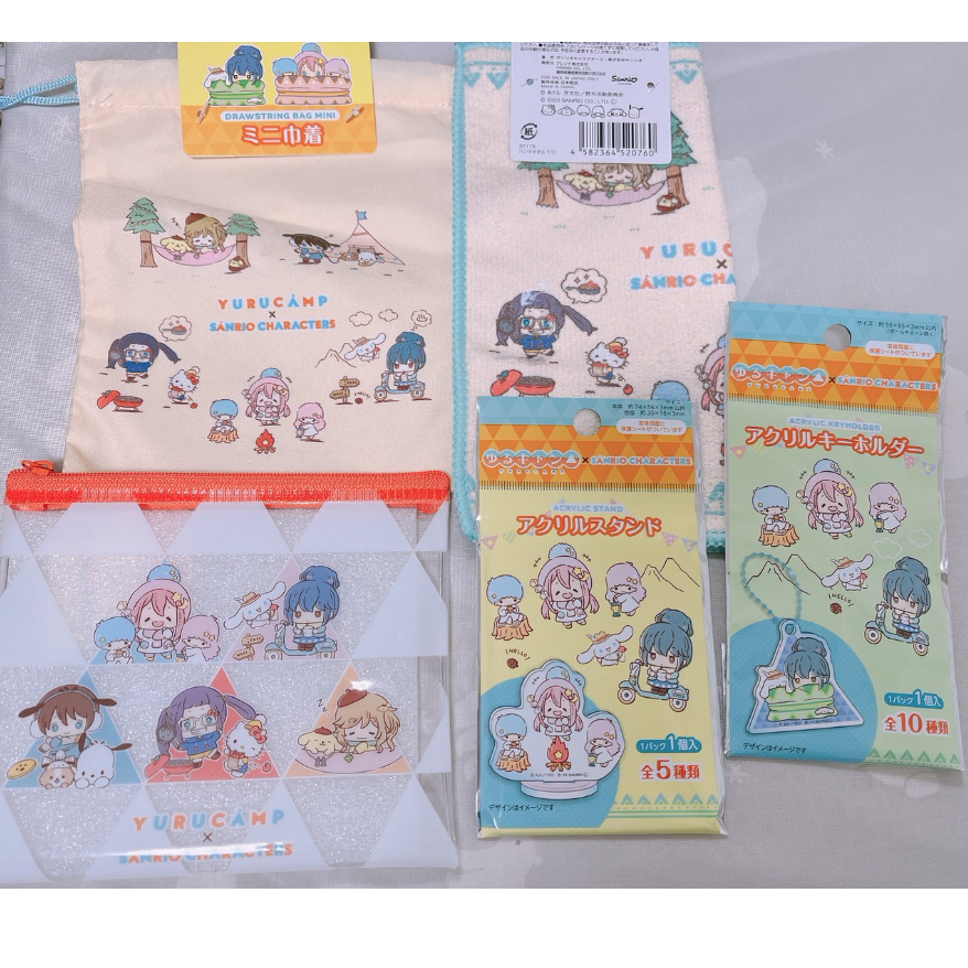 【日本帶回】 日本限定 搖曳露營 小毛巾 收納包 壓克力立牌  壓克力吊飾 束口袋 各務原撫子  志摩凜   大垣千明