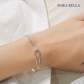 <Porabella>925純銀打結手鍊 幾何設計不對稱純銀手鍊 魯伯特之淚手鍊 簡約個性手鍊 Bracelet