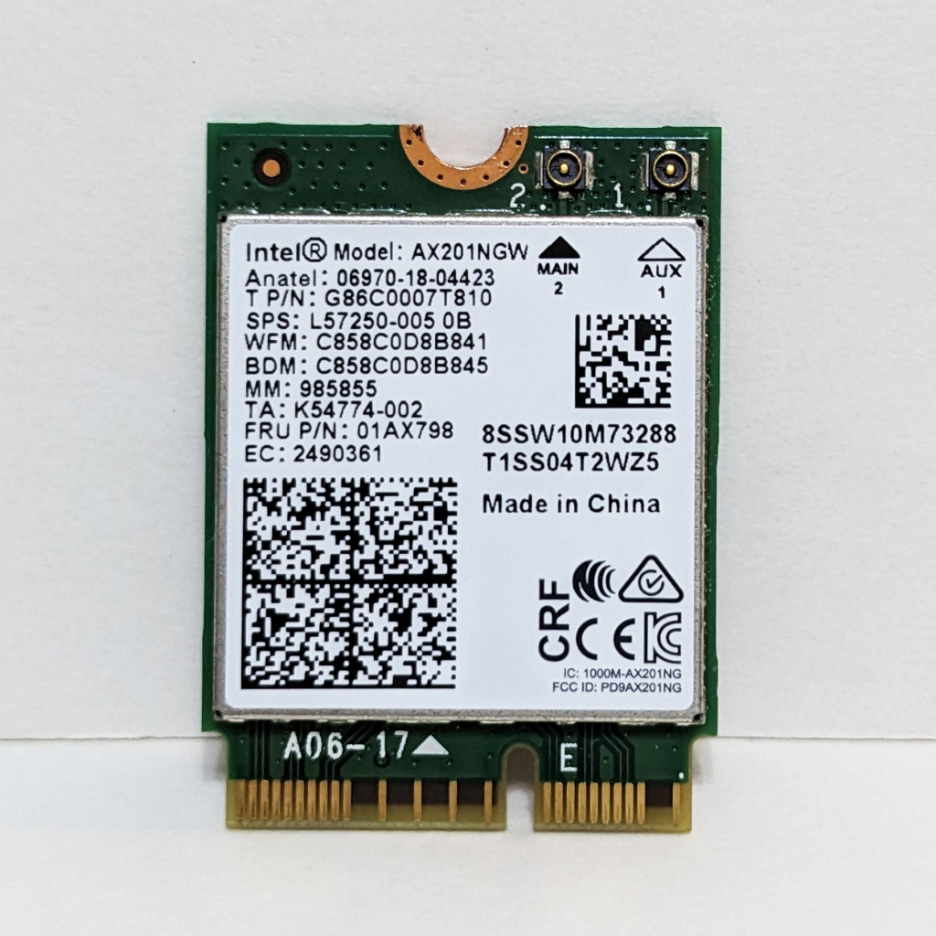 [二手] Intel AX201NGW 無線網卡 wifi6 M.2 AX201 雙頻 藍芽5.1 限Intel CPU