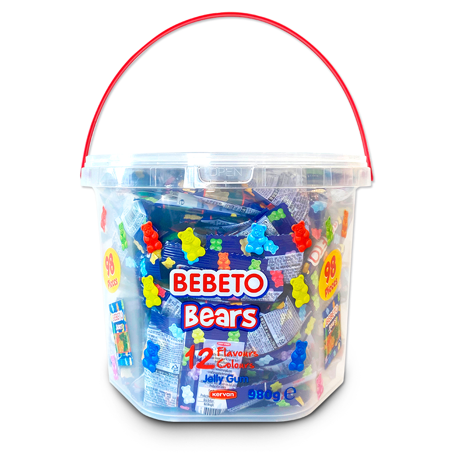 #悠西將# 土耳其 Bebeto 水桶 彩虹熊 軟糖 小熊軟糖 桶裝 分享包 婚禮小物 造型軟糖 同樂會 生日 提桶裝