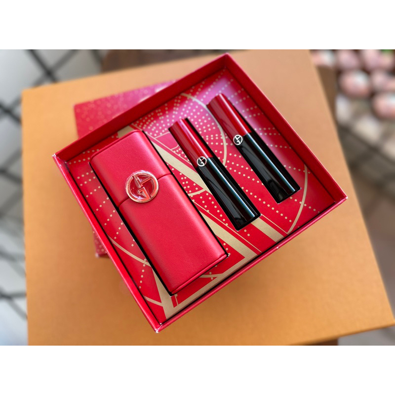 商品保留 Giorgio Armani 全新奢華絲緞訂製唇膏超值禮盒組 504 104