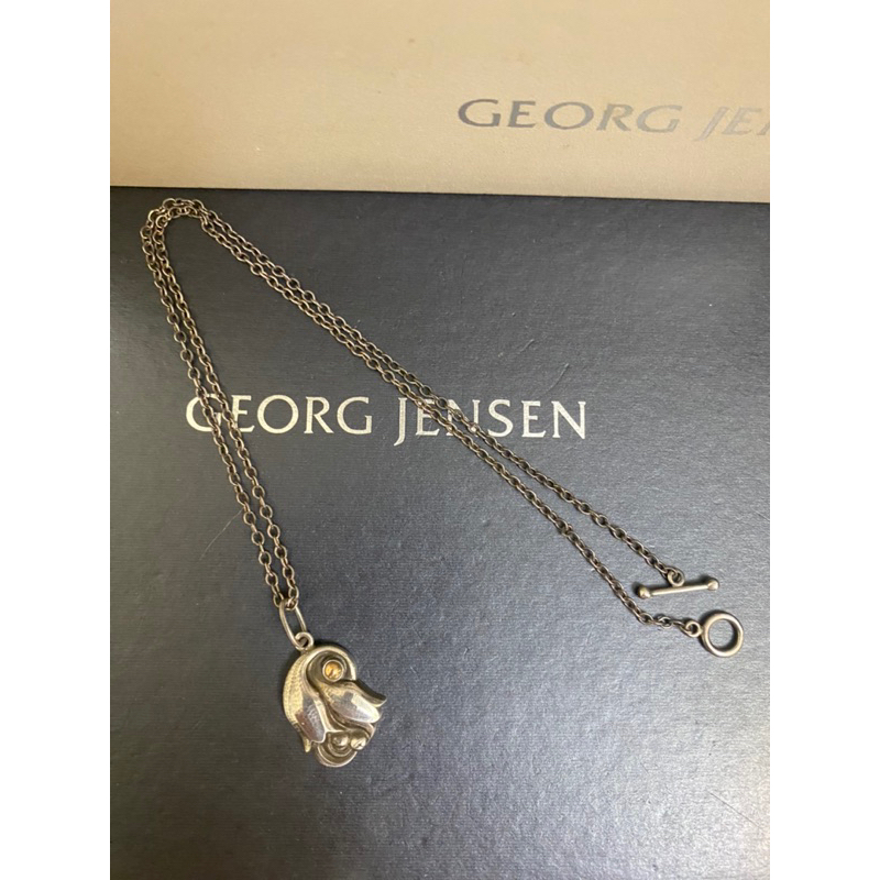 Georg Jensen GJ#100 丹麥製絕版鬱金香K金珠項鍊