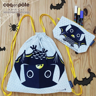 【出清下殺】【COQENPATE】法國有機棉無毒環保布包 - 童趣輕鬆包- 蝙蝠