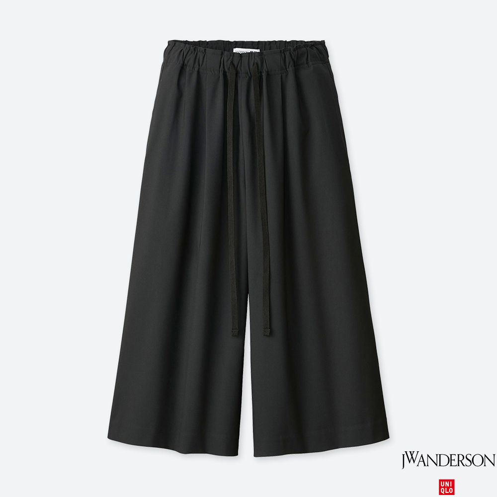 Uniqlo x JW Anderson 女裝 輕便 抽繩 寬版 長褲 黑色 S